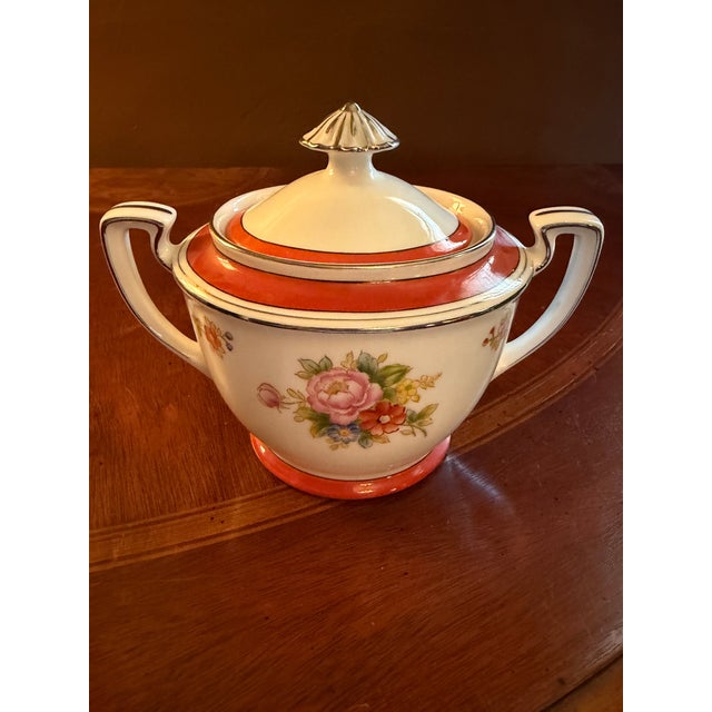 Vintage Noritake M Tea Pot and Sugar Bowl N749 Handpainted ca.1950 For Sale - Image 6 of 16
