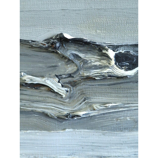 20th Century Modern 'Tidal Forms: A Study in Motion' Set of 3 Mini Abstract Oil Paintings, Framed For Sale - Image 9 of 12