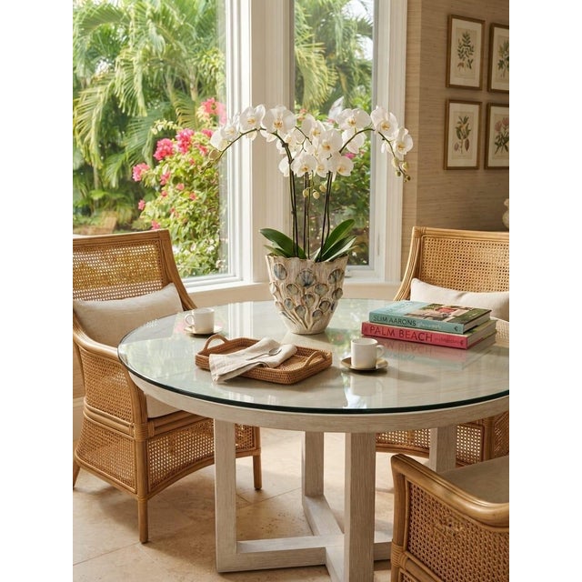 Italian Hand-Crafted Ceramic Floral Relief Planter For Sale - Image 9 of 12