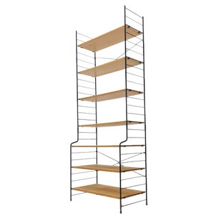 Vintage Freestanding String Bookshelf in Ash from WHB Germany, 1950s For Sale