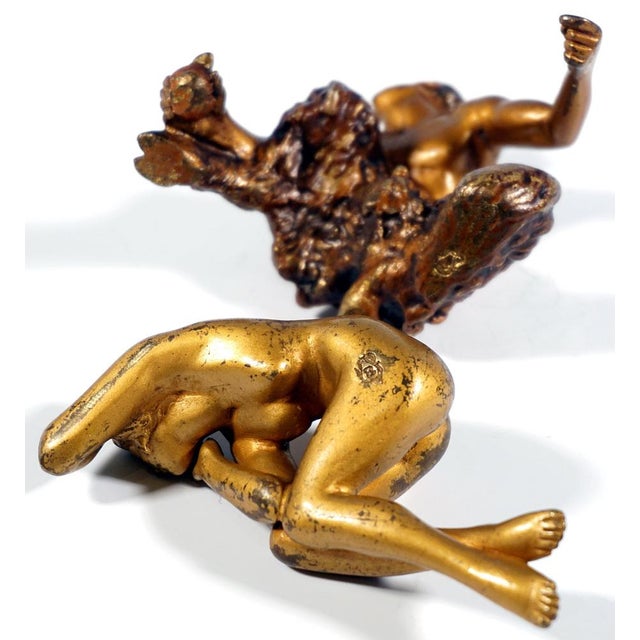 Metal Bronze Faun with Female Nude from Franz Bergmann, 1920s For Sale - Image 7 of 9