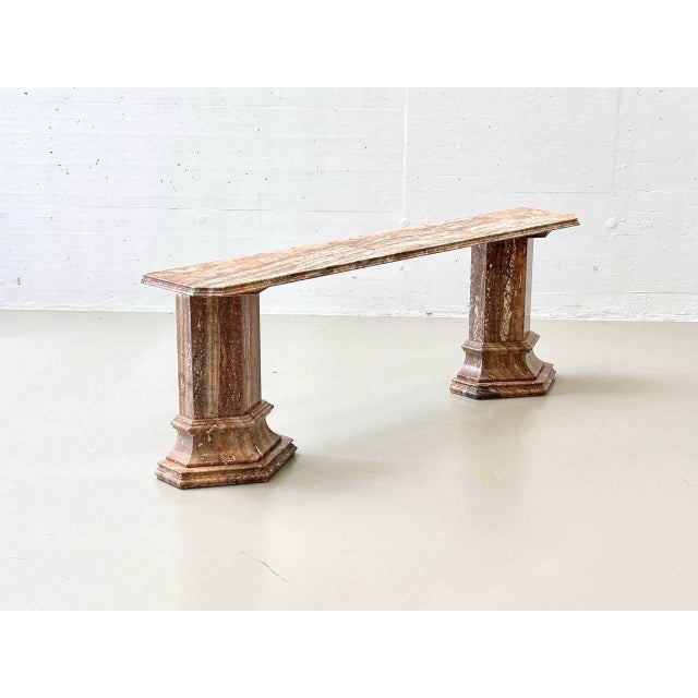Brown Console Table in Reddish-Brown Marble, Italy For Sale - Image 8 of 18