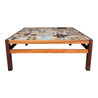 Tue Poulson Square Tile Top Coffee Table For Sale