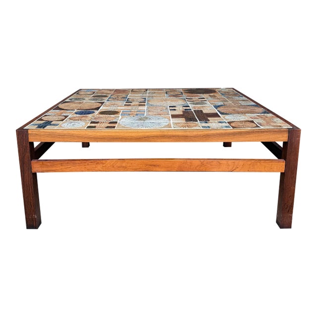 Tue Poulson Square Tile Top Coffee Table For Sale