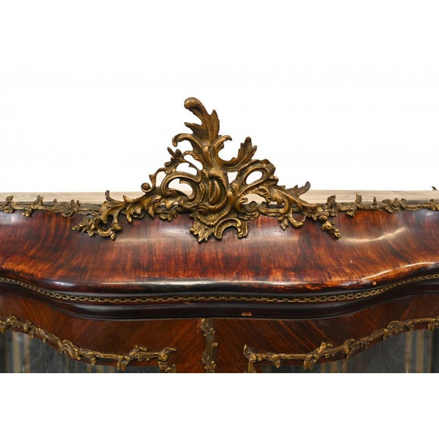 Gold French Empire Inlaid Display Cabinet, 1880s For Sale - Image 8 of 14