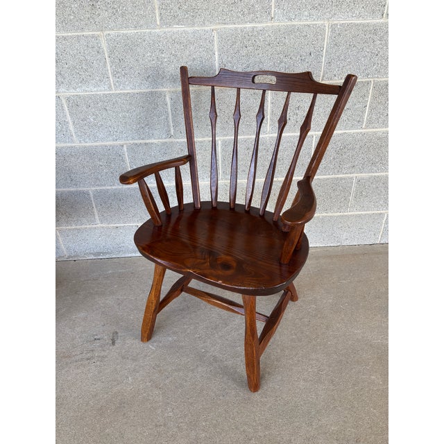 Wood Hunt Country Furniture Oak & Pine Dining Captains Chairs - A Pair For Sale - Image 7 of 12