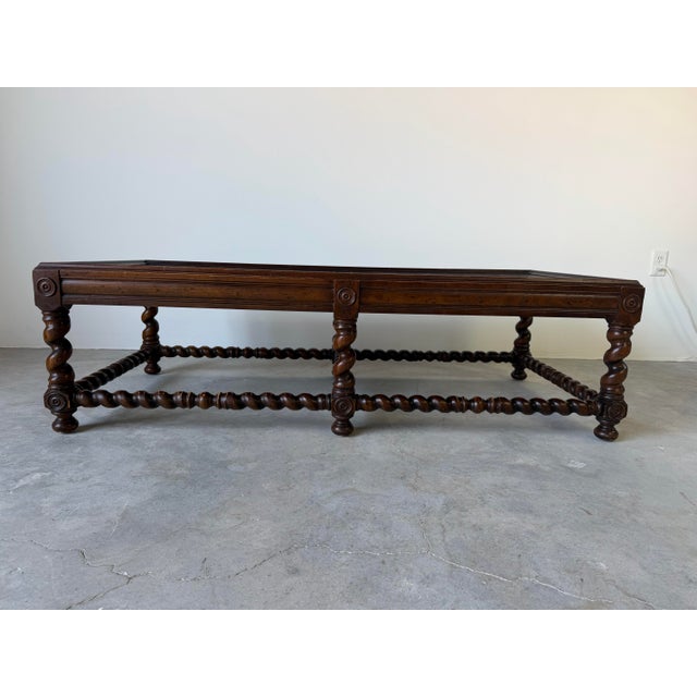 English Vintage Henredon Barley Twist Rectangular Coffee Table For Sale - Image 3 of 12
