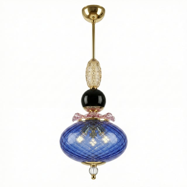 Murano Glass Lollypop Pendant Lamp, 1970s For Sale - Image 6 of 6