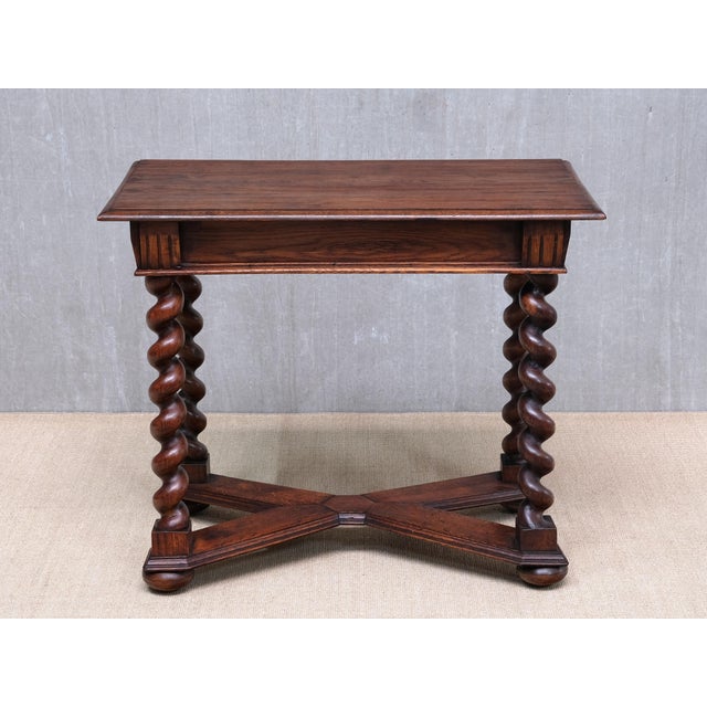 19th Century Baroque Oak Console Table with Twist Legs, Sweden For Sale - Image 4 of 13