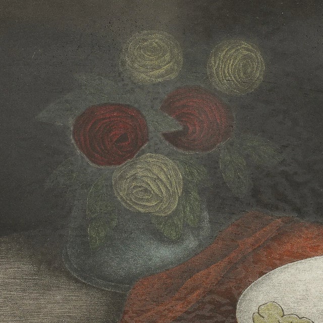 1970s Mid-Century Modernist Mezzotint Still Life by Tomoe Yokoi For Sale - Image 5 of 9