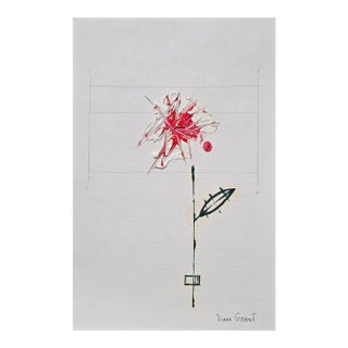9.5" by 14.2" Unframed Organic Modern Original Botanical Floral Painting For Sale