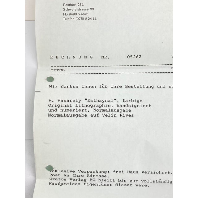 Victor Vasarely, Esthaynal, 1986, Print, Framed For Sale - Image 6 of 10