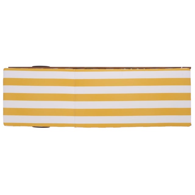 Newport Chaise Lounge, Yellow Stripe For Sale - Image 10 of 13