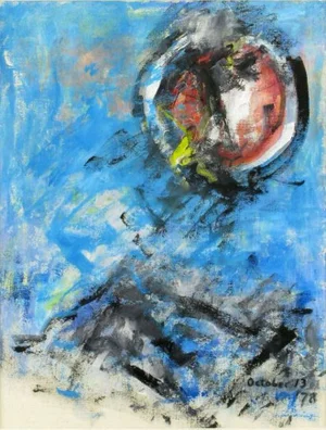 Intense Primary Color Abstract Acrylic on Canvas