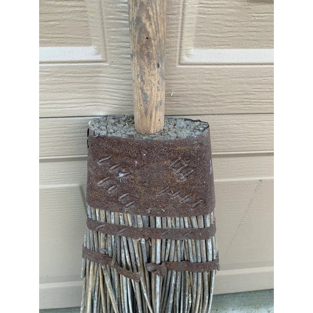 Farmhouse Early 19th Century Rustic Handmade Twig Broom With Exceptional Patina For Sale - Image 3 of 10