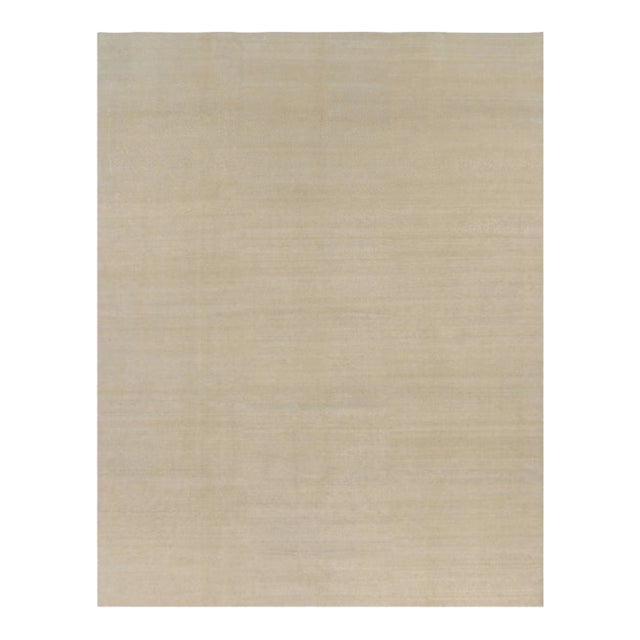 Rug & Kilim’s Oversized Contemporary Textural Solid Rug in Beige Tones - 14x18 For Sale