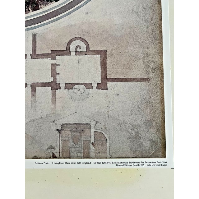Large Framed Adrien Chancel “Une Salle À Manger D’Été” Architectural Print, 1990 For Sale In Las Vegas - Image 6 of 7