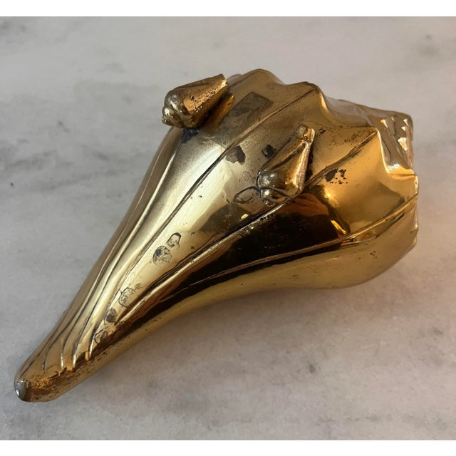 Vintage Large Brass Seashell For Sale - Image 11 of 11