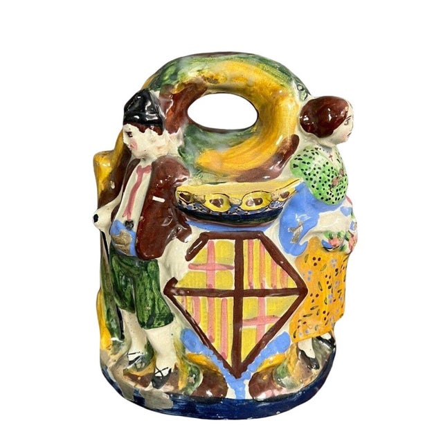 1950s Spanish Majolica Sculpture Depicting the Black Madonna and Child, 1950s For Sale - Image 5 of 6
