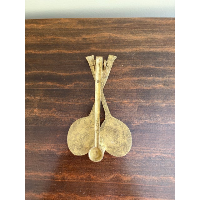 Brass Vintage Cast Brass Double Tennis Racket Door Knocker For Sale - Image 8 of 8