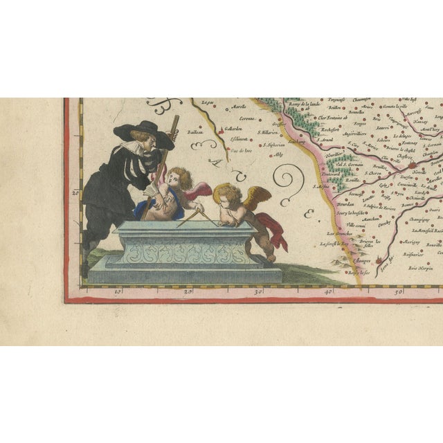 Blaeu Map of Île-De-France Paris Region with Royal Arms, 1642 For Sale - Image 6 of 10