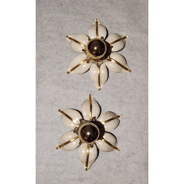 Florentine Hollywood Regency Style Hand-Forged Gilded Ceiling or Wall Lamps with Metal Leaves and Floral Patterns, 1950s For Sale - Image 17 of 18
