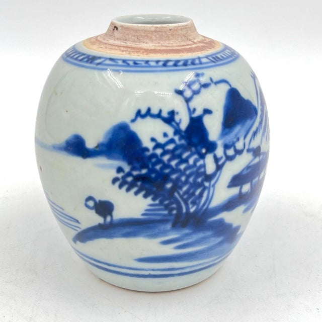 Antique Chinese Petite Blue and White Ginger Jar For Sale - Image 10 of 12