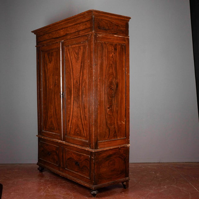 Two Door Lacquered Wardrobe with Internal Compartment at the Base, Italy, Late 19th Century For Sale - Image 10 of 18