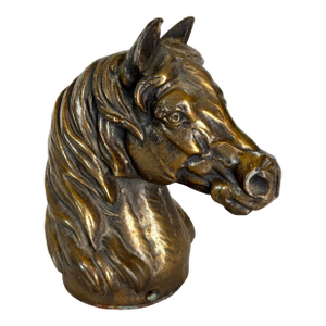20th Century Brass Horse Bust Sculpture