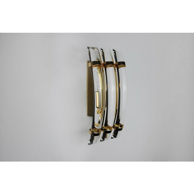 Gold Venini Wall Lamp in Half-Moon Curved Glass, Murano, Italy, 1970s For Sale - Image 8 of 8