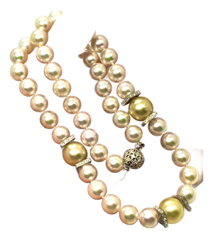 South Sea Akoya Pearl Necklace 14k Gold Certified