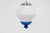 A striking Swedish Art Deco pendant milk glass lamp with striking blue details, produced in the 1930s, exemplifying the...