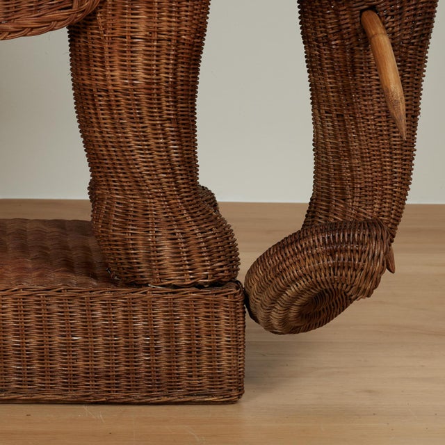 Vintage Italian Wicker Elephant Serving Bar For Sale - Image 12 of 18