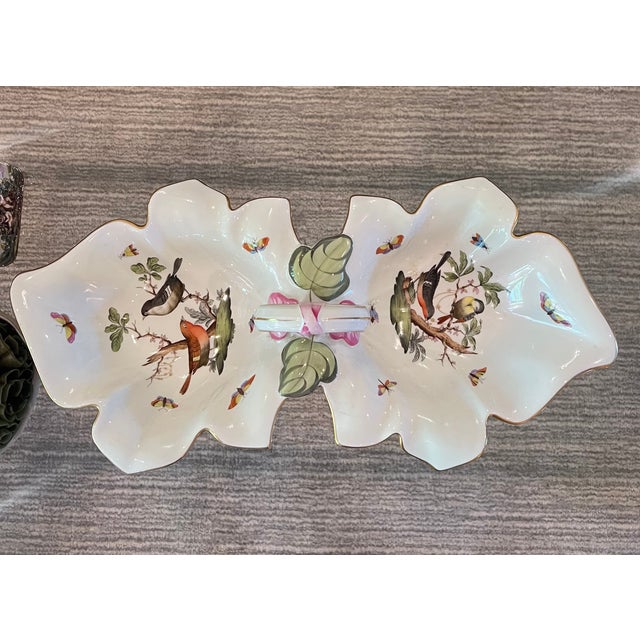 1940s 1940s Herend Rothschild Appetizer Hors D’oeuvres Candy Serving Dish For Sale - Image 5 of 11