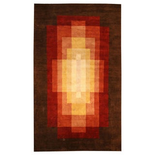 Modern Tibetan Art Deco Silk Rug - Radiant Ombre Composition, Doris Leslie Blau For Sale