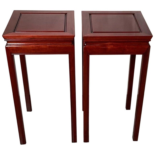 Chinese Square Stands of Tables - A Pair | Chairish