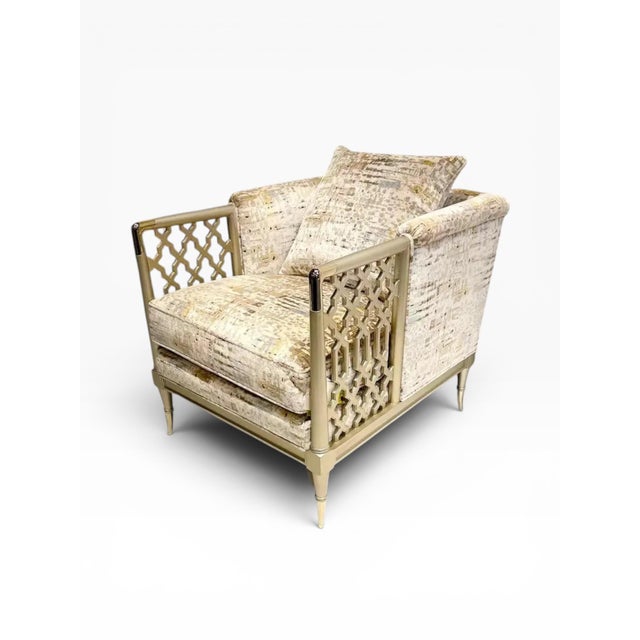 Wood Caracole Lattice Entertain You Chair For Sale - Image 7 of 13