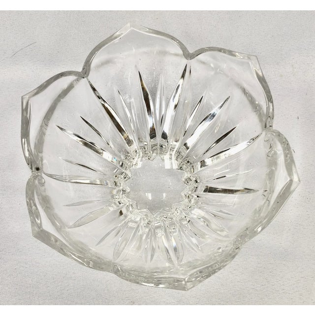 Mid-Century Modern Mid-Century Vannes Crystal Floral Design Bowl For Sale - Image 3 of 9