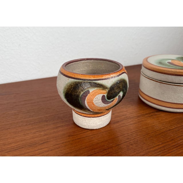 Mid-Century Modern Mid-Century Modern Danish Studio Pottery Candleholder and Box with Lid from Søholm, 1960s, Set of 2 For Sale - Image 3 of 18