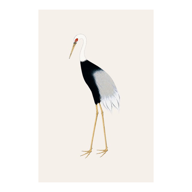 Japanese Crane Study I, Original Print, 32" X 48" For Sale