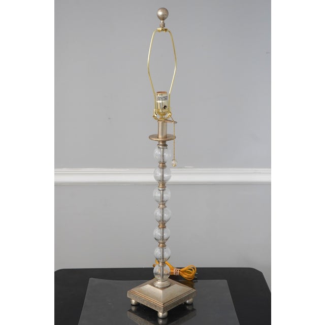 Traditional 1990s Stacked Crystal Ball Table Lamps - Pair For Sale - Image 3 of 11