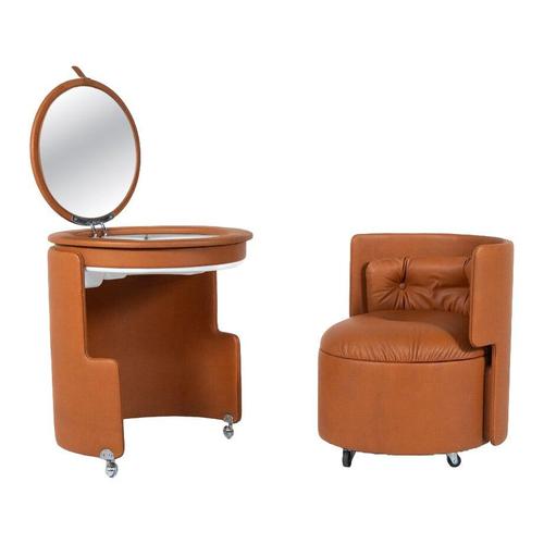 Dilly Daily Vanity in Brown Leather attributed to Luigi Massoni for Poltrona Frau, 1968 For Sale - Image 18 of 18