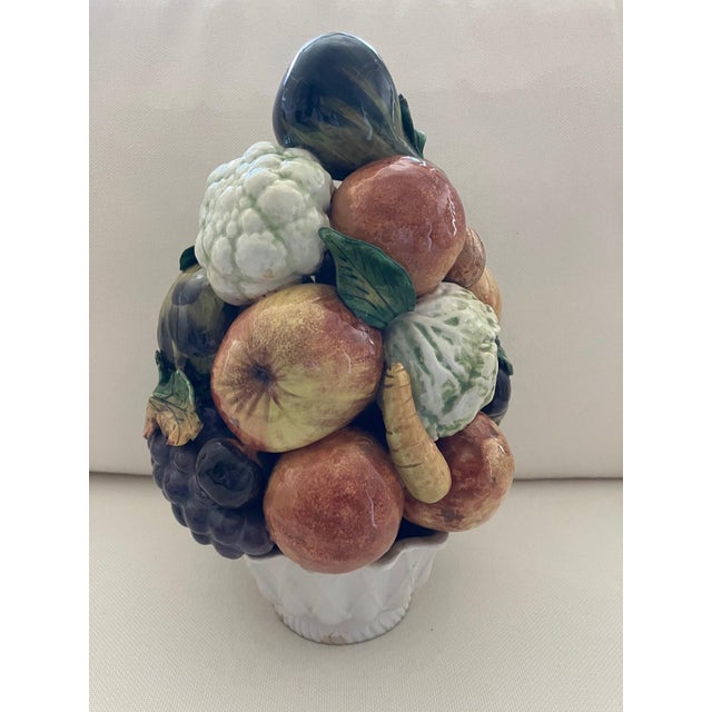 Italian Vintage Italian Ceramic Fruit and Vegetable Topiary/Tower For Sale - Image 3 of 9