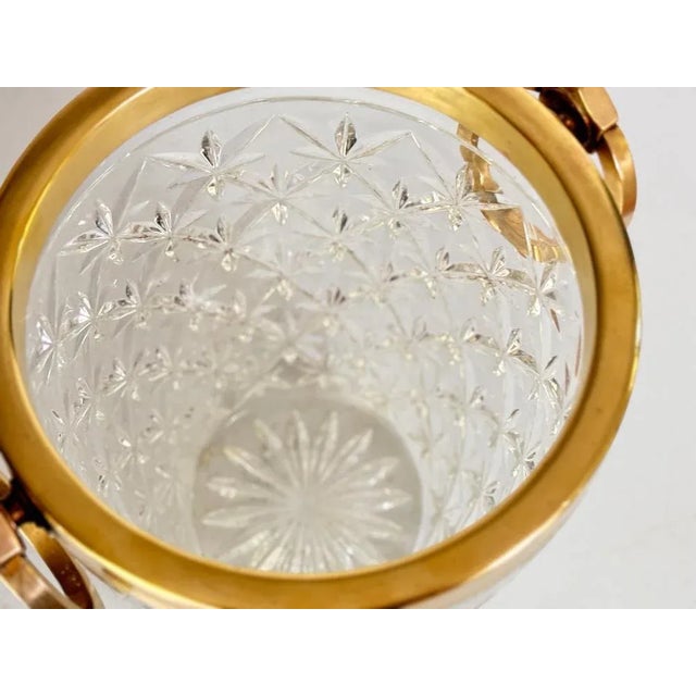 Metal Champagne Bucket in Crystal and Brass, France, 20th Century For Sale - Image 7 of 12