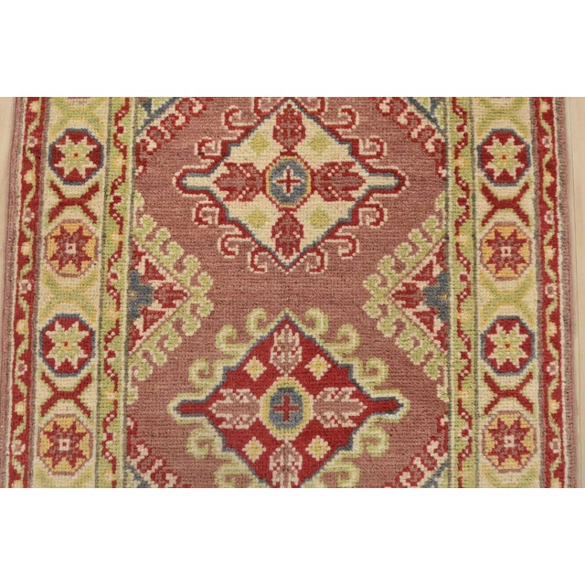 Brown Kazak Runner 2′ X 6’5” Brown Wool Tribal Hand-Knotted Oriental Rug For Sale - Image 8 of 12