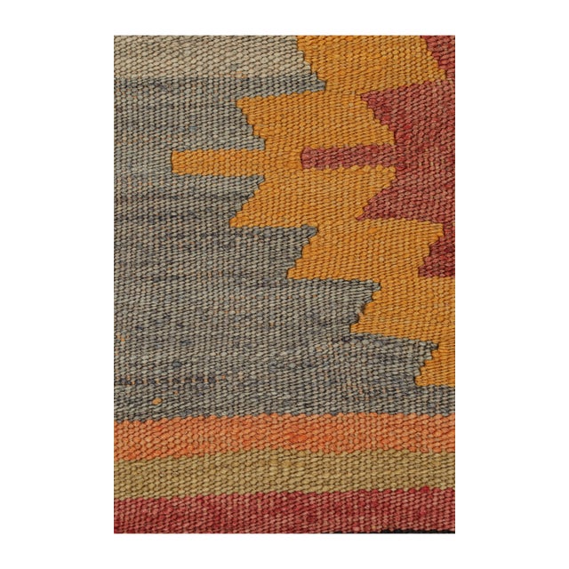 Transitional Vintage Orange and Purple Multicolor Wool Kilim Rug For Sale - Image 3 of 7