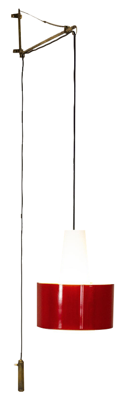 Red Wall Lamp Model 2601 by Gaetano Sciolari for Stilnovo, Italy, 1950s