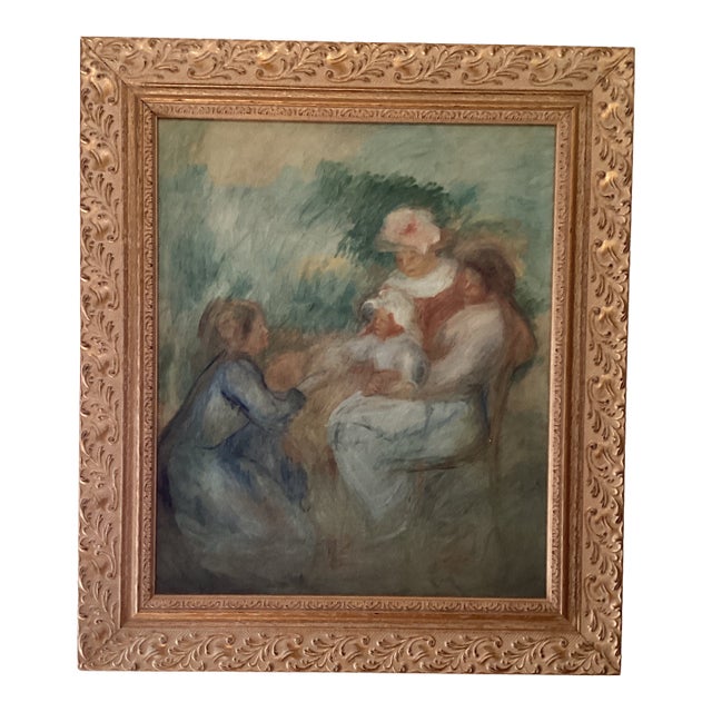 Late 20th Century Pierre-Auguste Renoir Reproduction "La Family (Mother and Child) Framed For Sale