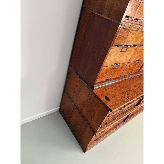 Large Antique American Oak Apothecary Cabinet, 1900s For Sale - Image 5 of 18