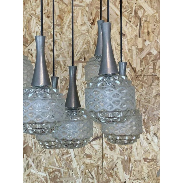 Mid-Century Space Age Cascading Pendant Lamp in Glass, 1970s For Sale - Image 4 of 13